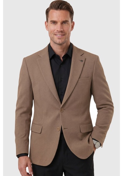 Rizzup Erkek Kahve Dokulu Desenli İtalyan Kesim Blazer Ceket Slim Fit Çift Düğme Ceket 2600817 Rizzup Erkek Kahve Dokulu Desenli İtalyan Kesim Blazer Ceket Slim Fit Çift Düğme Ceket 2600817