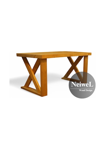 Neiwel Wood Doğal Ahşap Çalışma Ve Ofis Masası-80cm-120cm Açık Ceviz