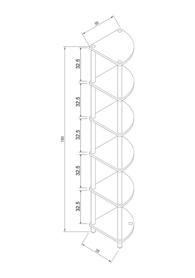 Decoline Banyo Rafı 6 Katlı Moblen Modern Organizer Depolama Ünitesi-beyaz Beyaz
