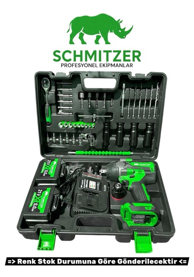 Schmıtzer Sch-9502y Pro 21v 15 Pilli Çift Akülü Kömürsüz Darbeli Vidalama 650 Nm Somun Sıkma Sökme Matkap