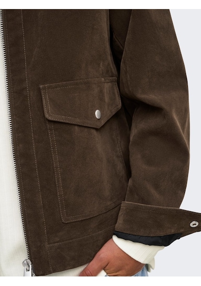 Only & Sons Jack Jones Only&sons Erkek Kahve Süet Ceket 22038798 Kahverengi