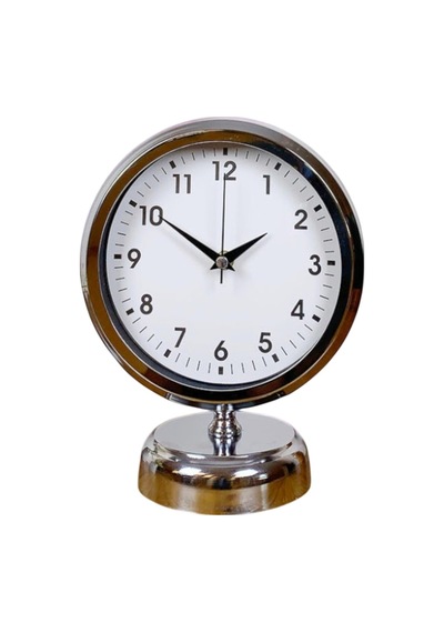 Noble Time 25 X 20 Cm Metal Krom Masa Saati Klasik Seri