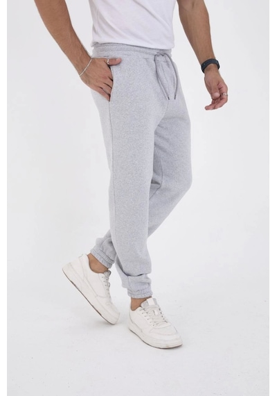 Oada Unisex Kışlık Üç İplik Lastikli Eşofman Pantolon - Gri