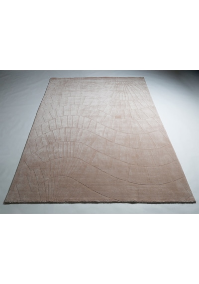 Çam Halı Emboss 7803 Pembe Modern Desen Yeni Zellanda Yünü Ve Viskon El Dokuması Halı - 130x190 Pembe