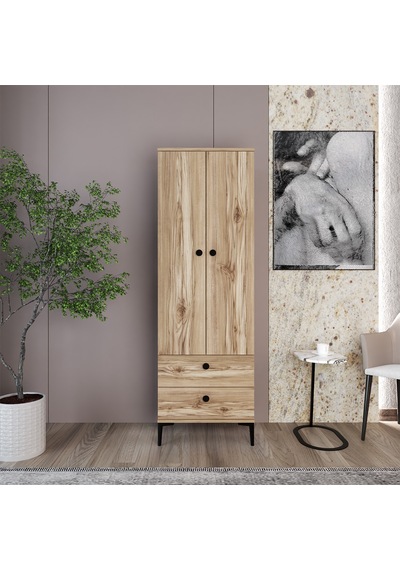 Kalender Dekor Silvia-1 Slv04, 2 Kapaklı, 2 Çekmeceli Gardırop
