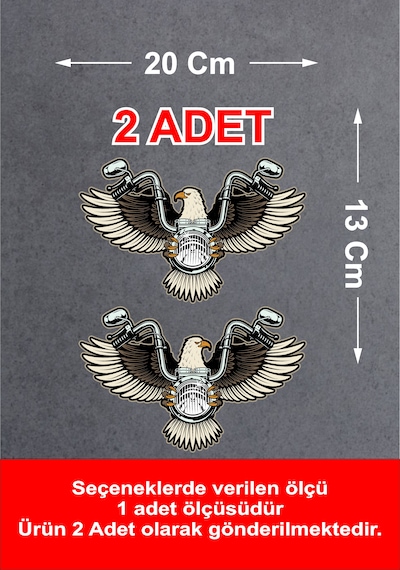 Chopper Motosiklet Kartal Sticker - Araba Oto Motosiklet Cam Sticker - 02141 20x13 Cm