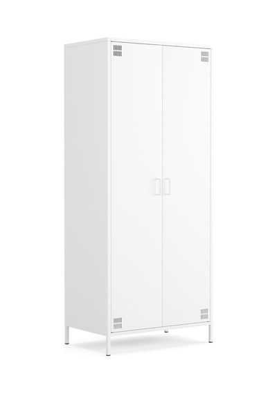 Pera Metal Elbise Dolabı, Soyunma Dolabı, İki Kapılı, 80,50 X 50 X 189,50 Cm Ral 9016 Beyaz