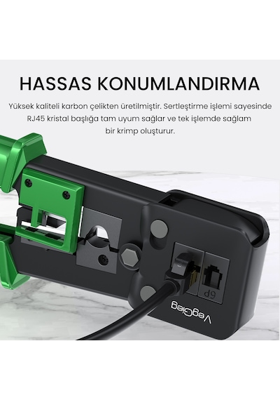 Veggieg 6p/8p Cat8 Cat7 Cat6 Rj45 Ethernet Jack Pensesi Rj11 Rj12 Telefon Kablosu Jak Kesme Soyma Sıkma Aleti 80468982