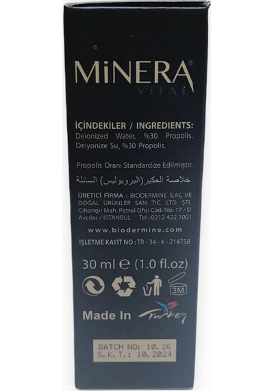 Minera %30 Propolis Saf Sıvı Ekstrakt 30 Ml