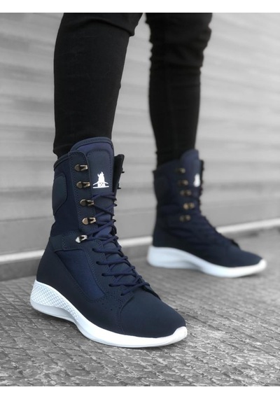 Boa BA0600 Bağcıklı Lacivert Yüksek Taban Boksör Unisex Spor Postal Bot