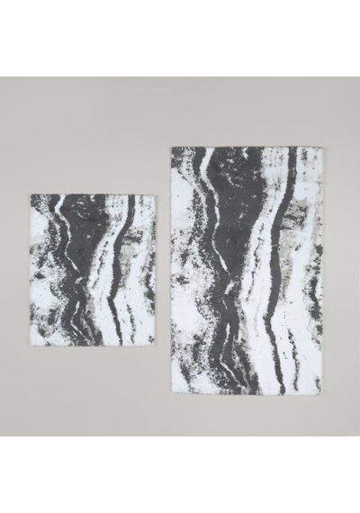 Linens Stone 2'li 60x100 / 50x60 Cm Banyo Paspas Seti Gri Gri