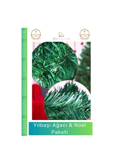 Yılbaşıağacı Yeni Lüks Şık Dekoratif Yapay Çam Ağacı Yeşil Sık Yapraklı Noel Paketi 150 Cm 220 Dal Standart