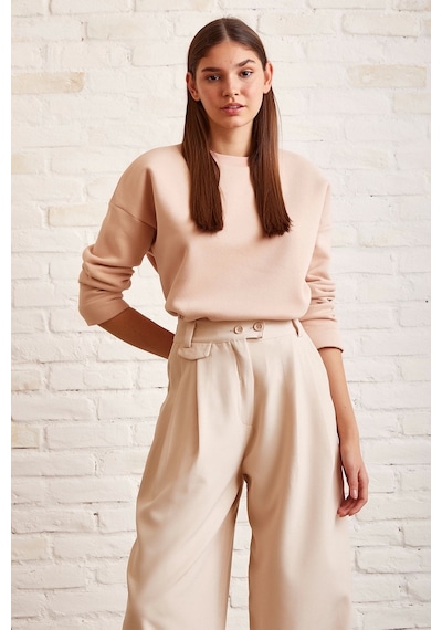 Never More Bisiklet Yaka Oversize Sweatshirt Somon