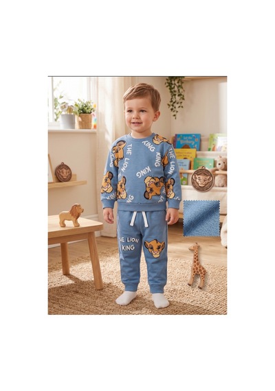 Deniva Kids Erkek Çocuk Lion King Aslan Baskılı Paçası Lastikli Beli Bağcıklı Pamuklu 2'li Günlük Takımı MAvi Deniva Kids Erkek Çocuk Lion King Aslan Baskılı Paçası Lastikli Beli Bağcıklı Pamuklu 2'li Günlük Takımı MAvi