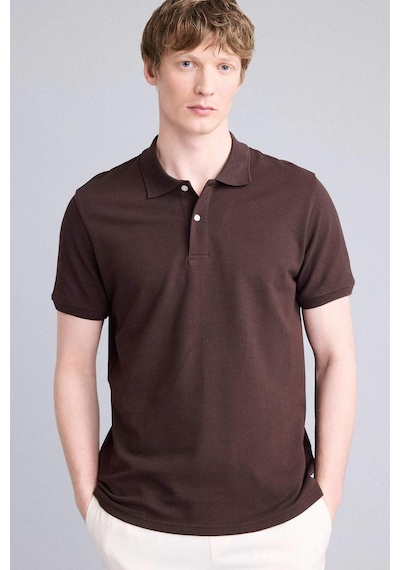 Defacto %100 Pamuk Polo Tişört E9504ax26spbn267 Kahve-bn267