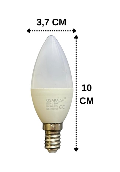 Osaka 7w 50w Sarı Işık 3000k E14 Duylu Led Mum Ampul, 2 Adet Diğer