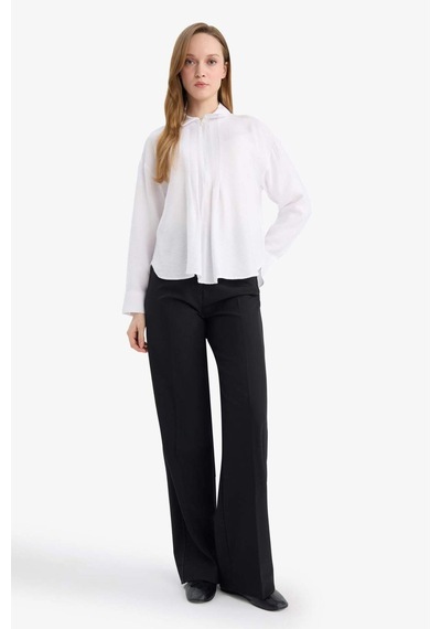 Defacto Relax Fit Gömlek Yaka Uzun Kollu Gömlek G9136ax26spwt32 Beyaz-wt32