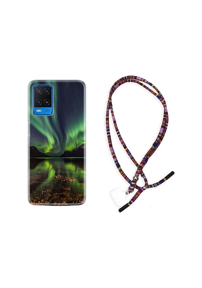 Oppo A54 Kılıf Rasta Boyun Askılı Kuzey Işıkları 1327