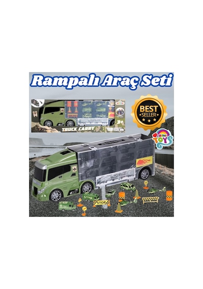 Rampalı Askeri Tır Seti - Askeri Taşıyıcı Tır - Kaydıraklı Kamyon - Araç Yol Seti - Tır Yol Seti - O