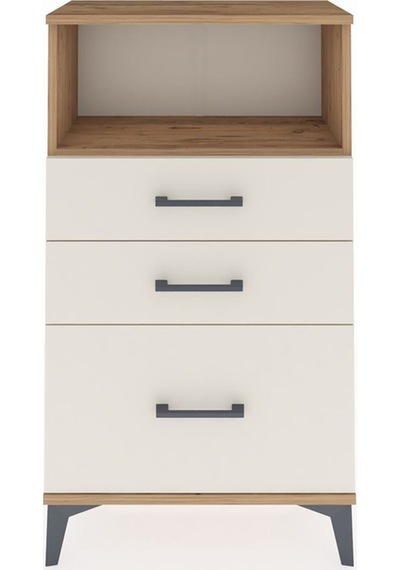 Arges Komodin Tek Raflı 3 Çekmeceli 60x30x106 Çam-aytaşı Atlas Çam