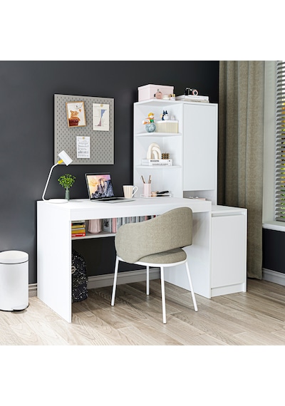 Nora Raflı Çalışma Masası , Çalışma Ofis Masası Sağ Dolaplı, Bilgisayar Masası Beyaz Nora Raflı Çalışma Masası , Çalışma Ofis Masası Sağ Dolaplı, Bilgisayar Masası Beyaz