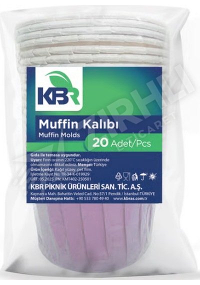4 Adet Kbr Muffin Kalıbı 20'li Çok Renkli
