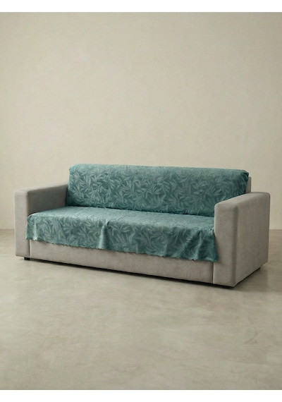 Sofline Kaymaz Tabanlı Tay Tüyü Çekyat, Koltuk, Kanepe Örtüsü 175x210cm Mavi