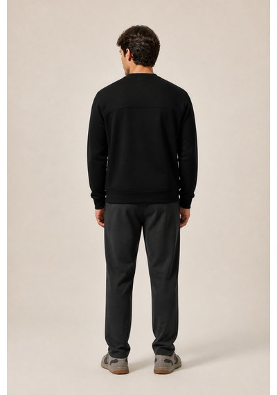 Redline Steni Yeni Sezon Erkek Regular Fit Kışlık Bisiklet Yaka Sweatshirt Siyah