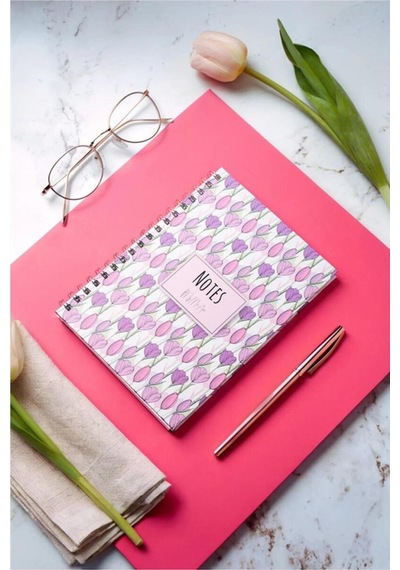 Tulip-midi 14x20 Çizgili Defter Lila