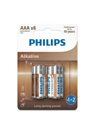 Philips Alkalin Aaa Kalem Pil 1.5v 6lı Lr03a6bp