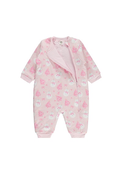 Civil Baby Kardan Adam Empirme 2.5 Tog Uyku Tulumu Pamuklu İnterlok Uzun Kollu Bisiklet Yaka - Pembe Açık Pembe