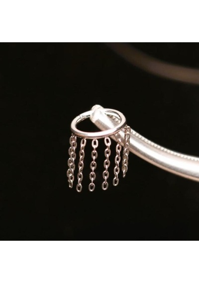 %100 G23 Titanyum Zincir Püskül 8mm X 1.2mm Altın Titanyum Kilitli Halka Piercing Kırmızı