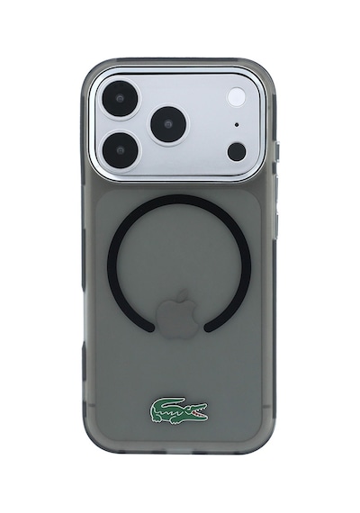 Apple Uyumlu iPhone 18 Pro Max Kılıf Lacoste Lisanslı M-safe Uyumlu Lake Timsah Logolu Iml Frosted Kapak Siyah