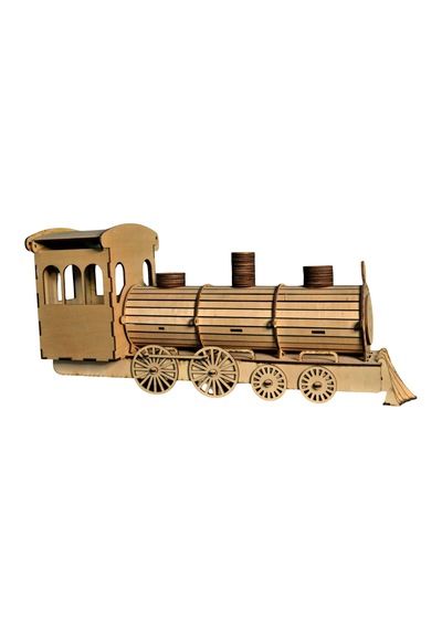 Algwood 3d Ahşap Buharlı Tren Lokomotif Maketi - Steam Train Nostalji Serisi 149 Parça Lazer -yetişkin Ve Genç Hobi Seti 47x17x22 Cm