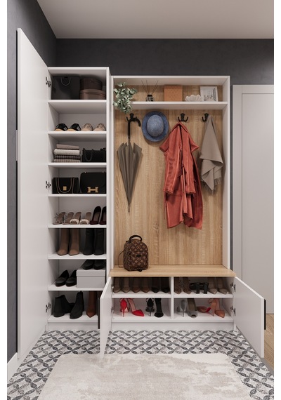 Asra Trend Vestiyer & Portmanto V-01 %100 MDF Askılı Çok Raflı Ayakkabılık Sonoma - Beyaz Asra Trend Vestiyer & Portmanto V-01 %100 MDF Askılı Çok Raflı Ayakkabılık Sonoma - Beyaz