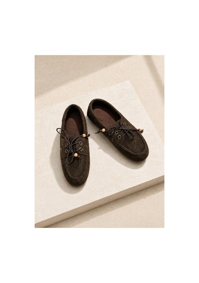 Demirsa Boutique Kadın Kahverengi Bağcıklı Loafer Günlük Babet Ayakkabı Kahverengi
