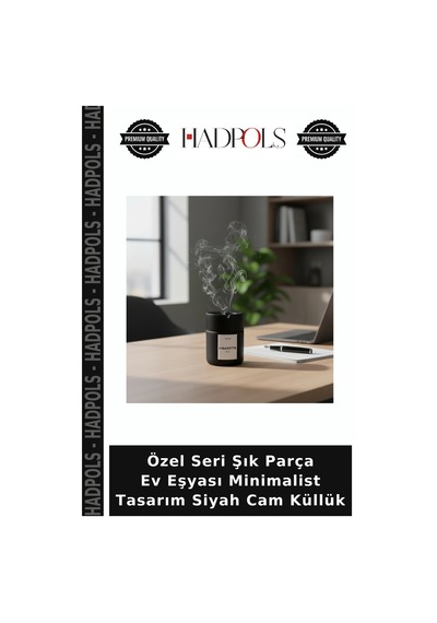 Özel Seri Şık Parça Ev Eşyası Minimalist Tasarım Siyah Cam Küllük