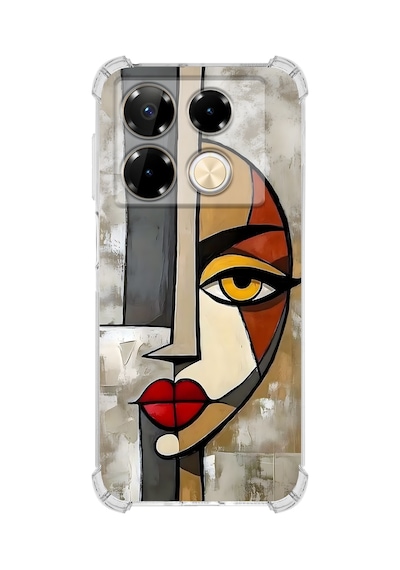 Printify Infinix Note 40 Pro İle Uyumlu Şeffaf Silikon Kılıf Uv Baskılı Esnek Tpu Kapak Çözüm No6