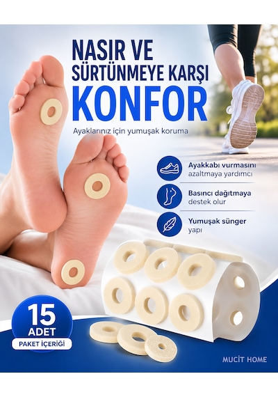 Ayak Nasır Bandı Sünger Parmak Taban Yama Bant Delikli Süngerped Ayakkabı Vurma Sürtünme Önleyici Bant