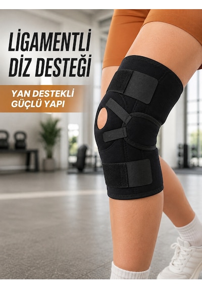 Ligamentli Sporcu Dizliği Patella Destekli Ayarlanabilir Bantlı Diz Koruyucu - Lisinya