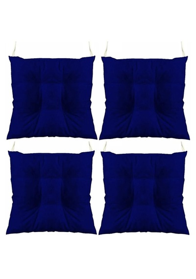 Lacivert Kombin Pofidik Kare Sandalye Minderi 4'lü 40 X 40 Cm