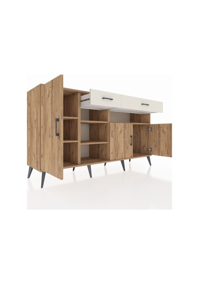 Kronos Konsol 5 Raflı 2 Çekmeceli 3 Kapaklı 176x59x99 Çam-çam/ayt Çam-çam/aytaşı