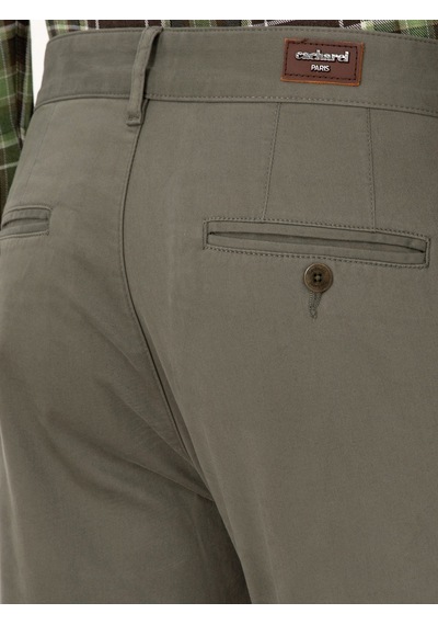 Cacharel Haki Slim Fit Pamuk Karışımlı Kanvas Pantolon Yesıl