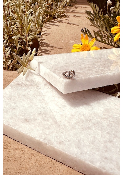 Göz Eye Tasarım Zirkon Taşlı Gümüş Renk 316l Stainless Steel Çelik Piercing Tragus Helix