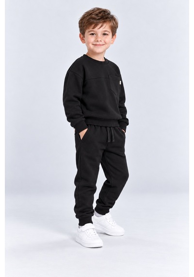 Ahengim Erkek Çocuk Cepli Sweatshirt Ve Jogger Eşofman Altı 2 Li Takım Günlük Rahat Çocuk Eşofman Seti Ak125 Siyah Ahengim Erkek Çocuk Cepli Sweatshirt Ve Jogger Eşofman Altı 2 Li Takım Günlük Rahat Çocuk Eşofman Seti Ak125 Siyah