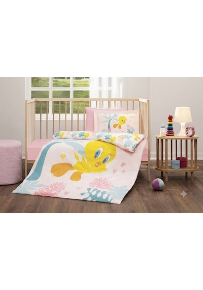 Nevresim Takımı Ranforce Bebe Pembee Tweety Tropıc Pembe