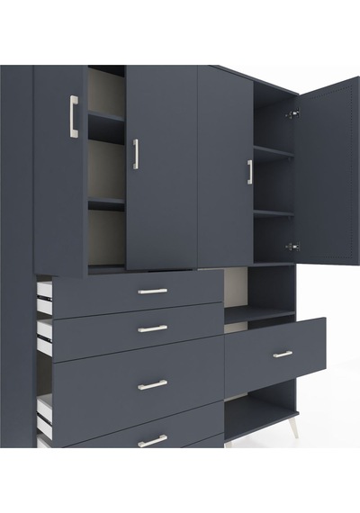 Hyperion Gardrop 7 Raflı 6 Çekmeceli 4 Kapaklı 176x44x221 Antrasit-antrasit Antrasit Hyperion Gardrop 7 Raflı 6 Çekmeceli 4 Kapaklı 176x44x221 Antrasit-antrasit Antrasit