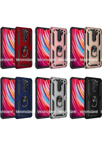 Teknomoda Xiaomi Redmi Note 8 Pro Tank Kilif Yüzüklü Standli Korumali Kapak 395631223