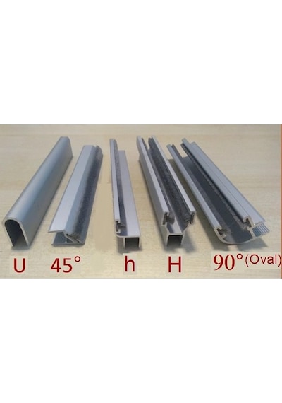 8 Mm Alüminyum Cam Balkon Fitili H,H,90°,45°,,U