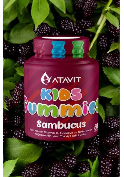 Atavit Kids Sambucus 60 Gummies 3 Adet